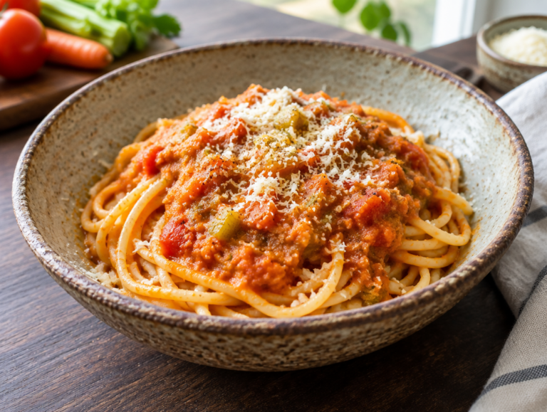 Spaghetti met groentesaus