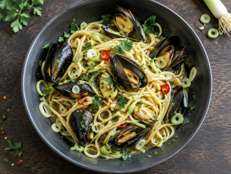 Spaghetti met mosselen