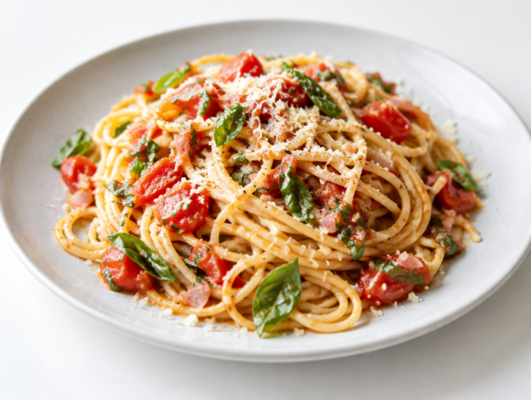 Spaghetti met tomaat-basilicumsaus