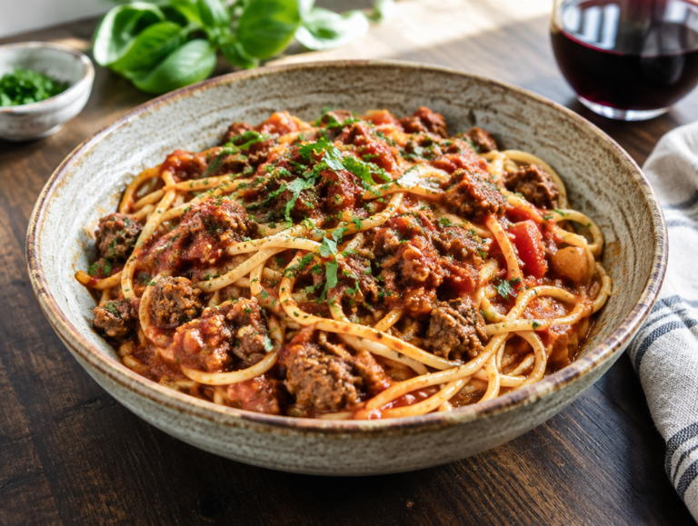Spaghetti vino rosso