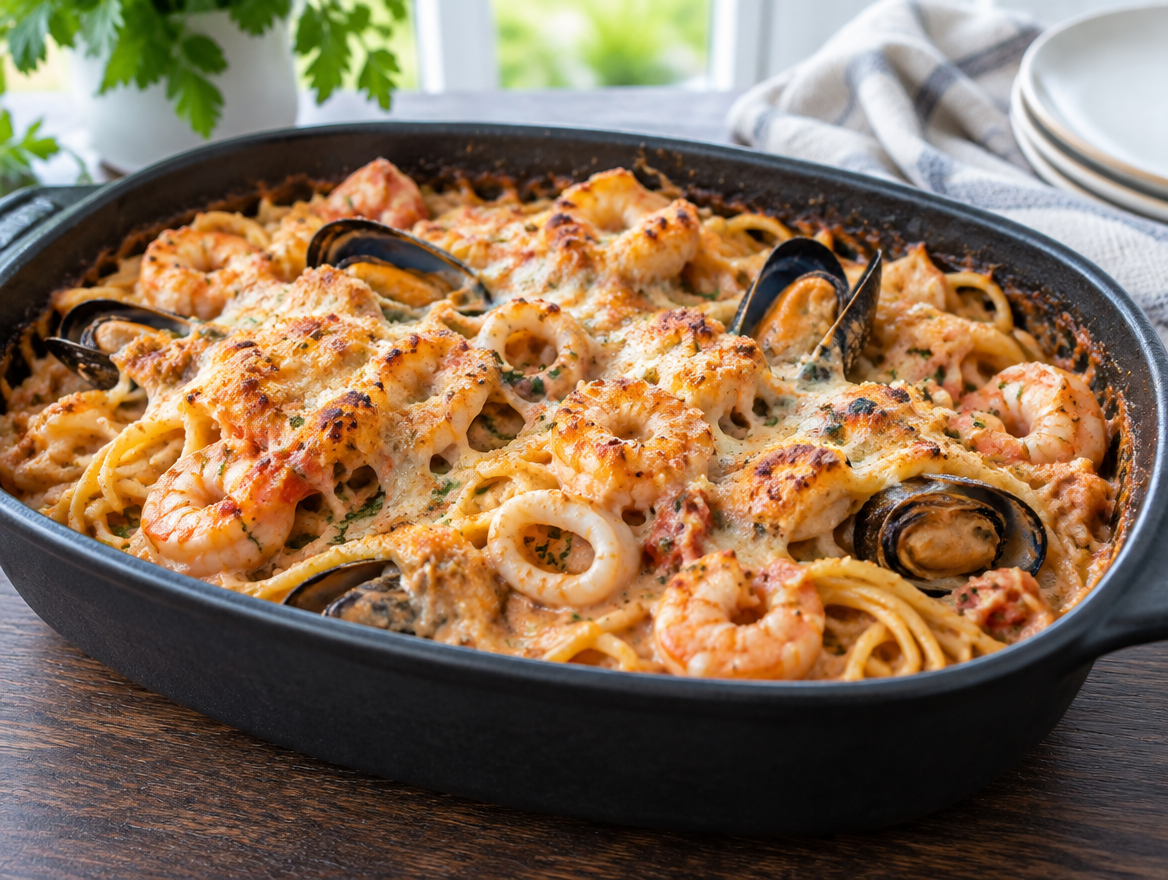 Spaghetti met zeevruchten