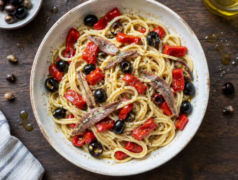 Spaghettisalade met ansjovis