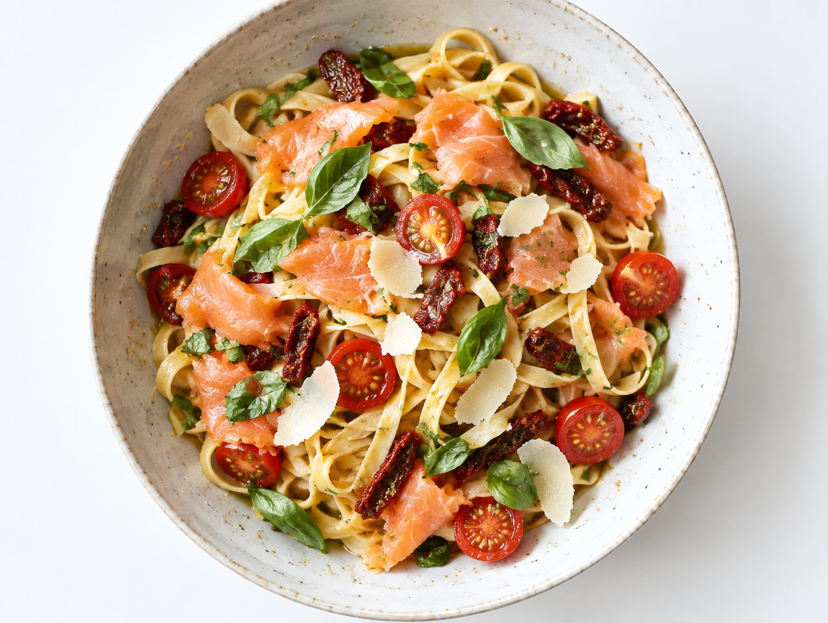 Tagliatelle met gerookte zalm