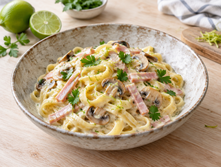 Tagliatelle met limoen-hamsaus