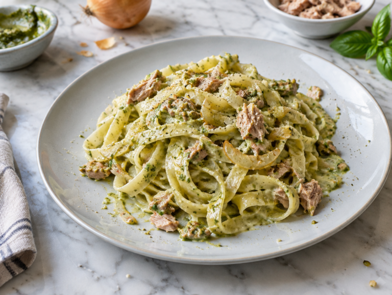 Tagliatelle met tonijn pesto