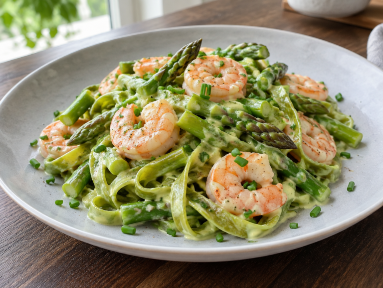 Tagliatelle verde met asperges