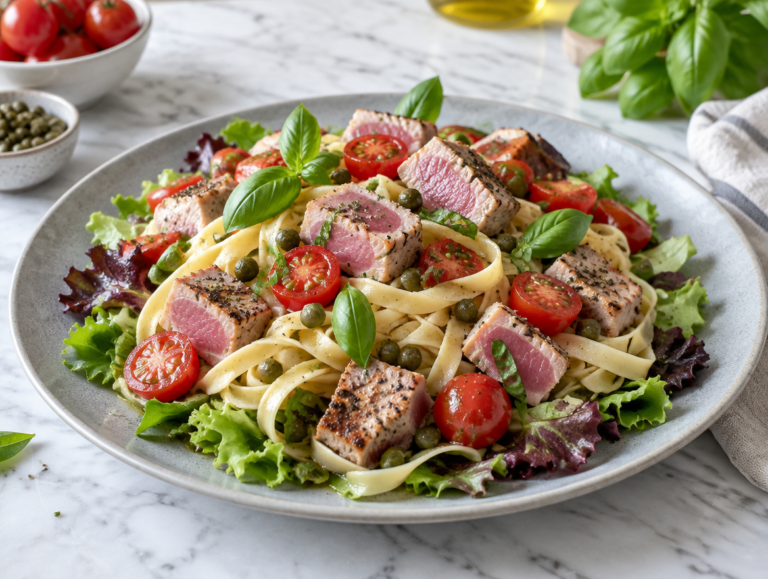 Tagliatelle met verse tonijn