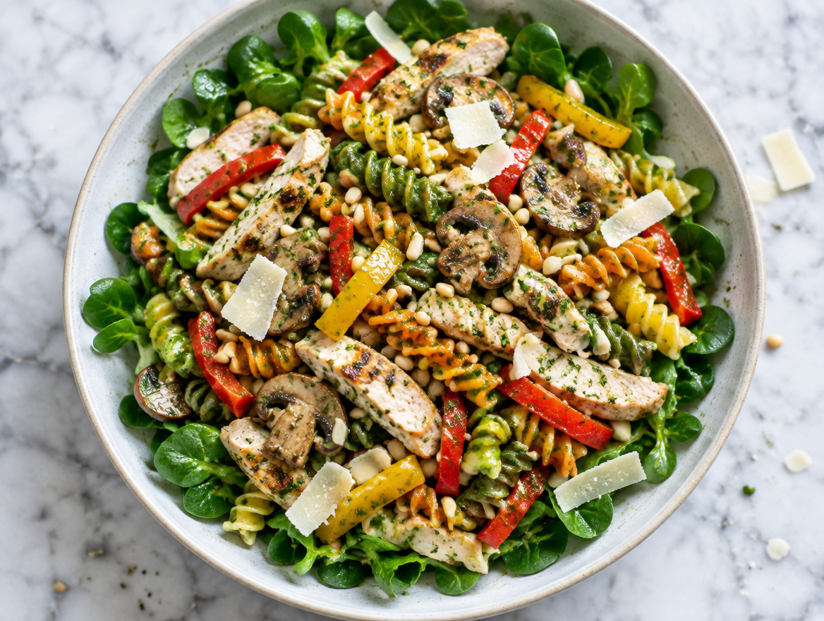 Tri-colore pastasalade