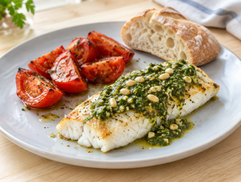 Victoriabaarsfilet met peterseliepesto