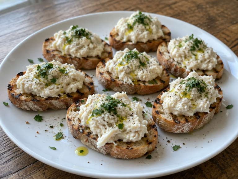 Baccalà mantecato op crostini