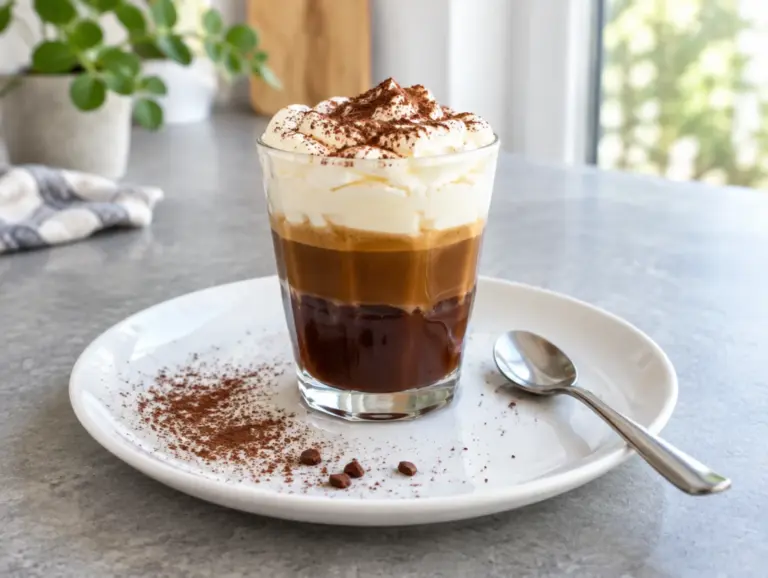 Bicerin met pure chocolade en espresso