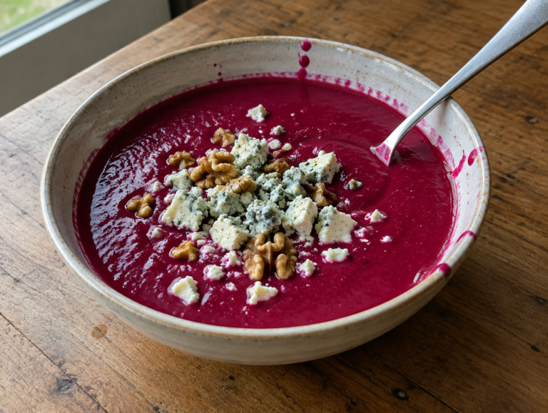 Bietensoep met gorgonzola