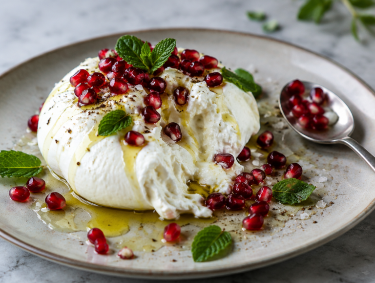 Burrata met granaatappel
