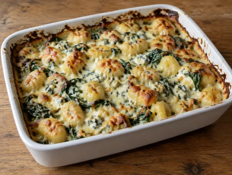 Gnocchi ovenschotel met spinazie en gorgonzola