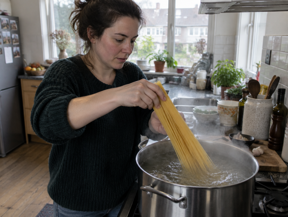 Gebruik een grote pan