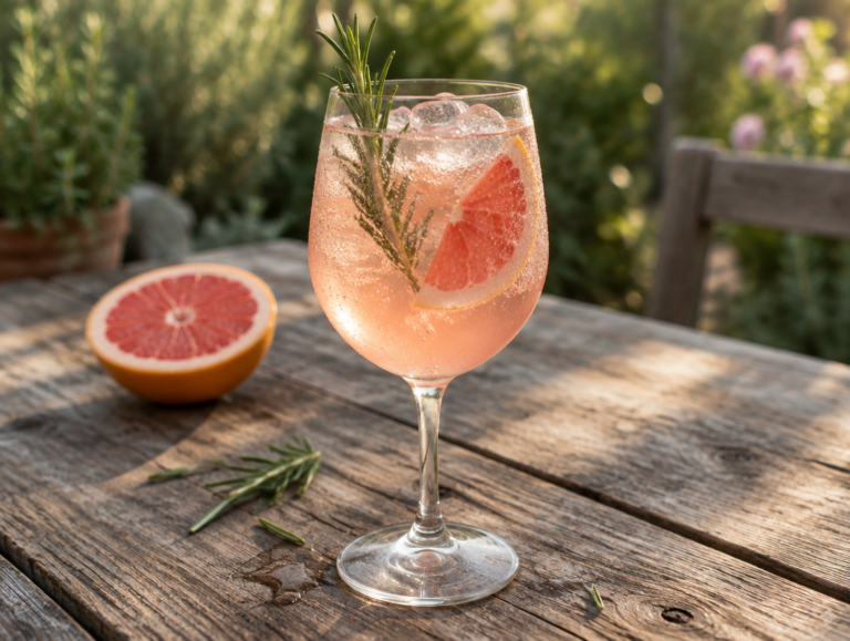 Grapefruit spritz met rozemarijn: een fris aperitief van eigen huis