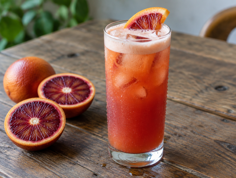 Garibaldi cocktail met bloedsinaasappel: Campari en sap, luchtig geschud