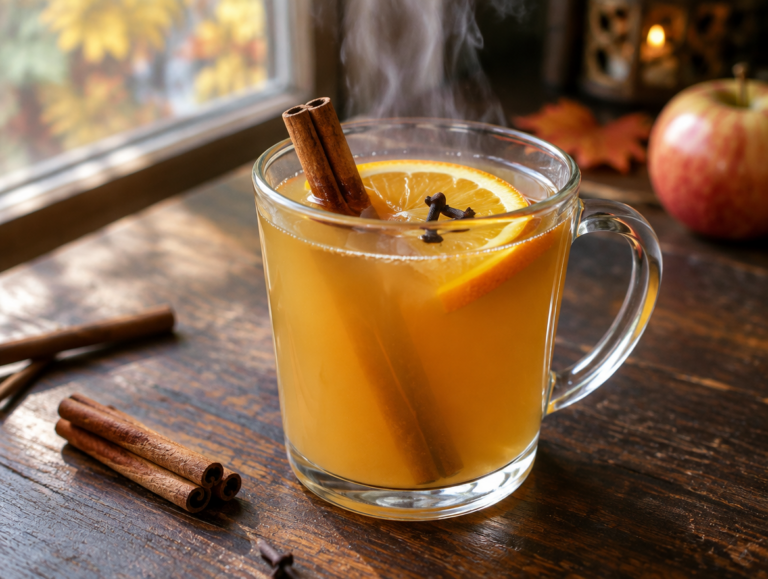 Warme appelsap met kaneel en amaretto: een kop herfst