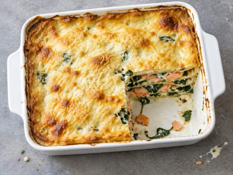 Lasagne met zalm en spinazie