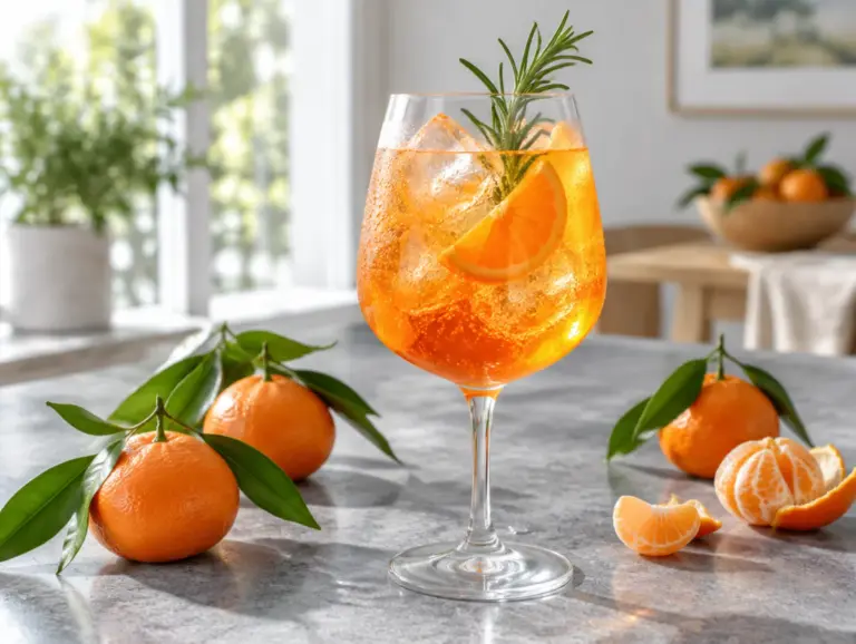 Mandarijnspritz met rozemarijn en prosecco