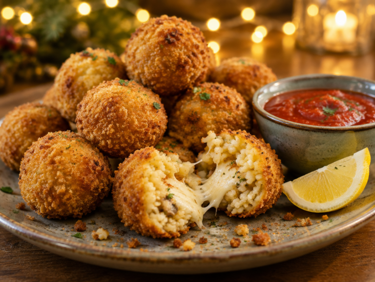 Mini-arancini met mozzarella