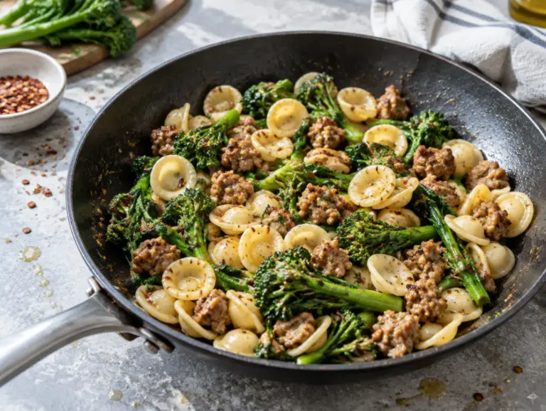 Orecchiette met cime di rapa en salsiccia
