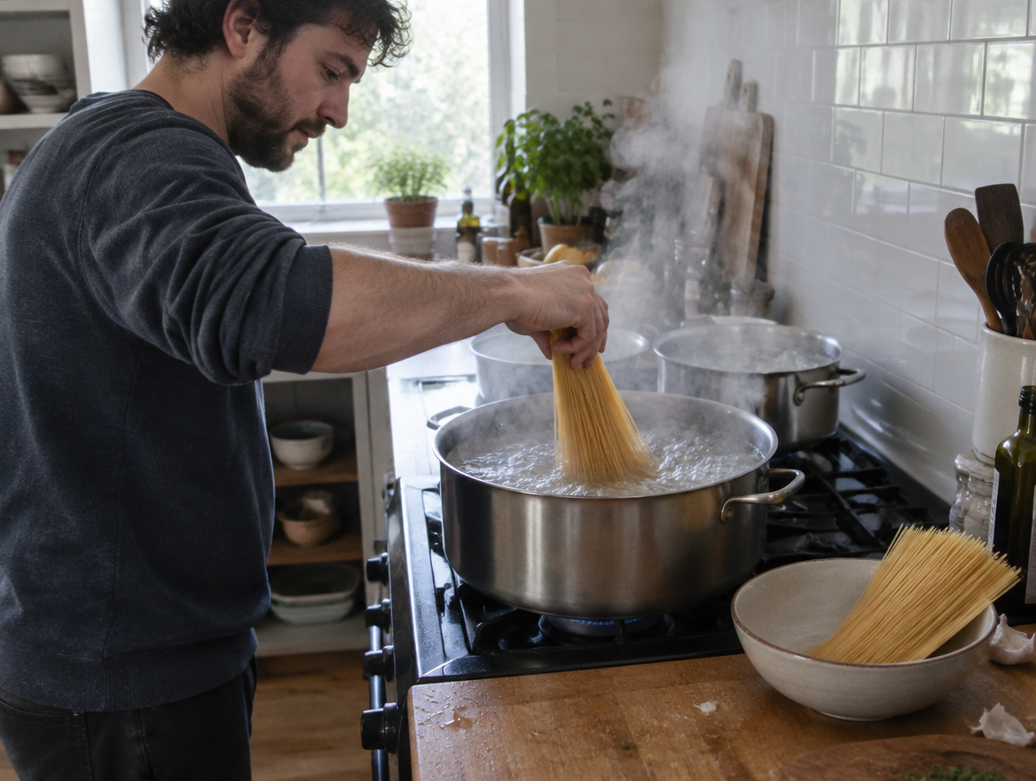 Pas op met te veel pasta in te weinig water