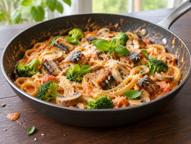 Pasta met paling in tomaten-groentesaus