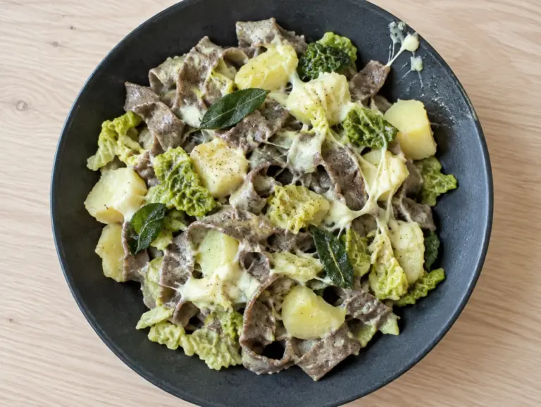 Pizzoccheri met savooiekool, aardappel en fontina