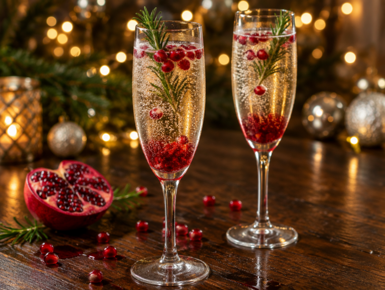 Prosecco met granaatappel en rozemarijn