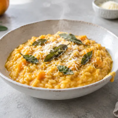 Risotto met pompoen en salie