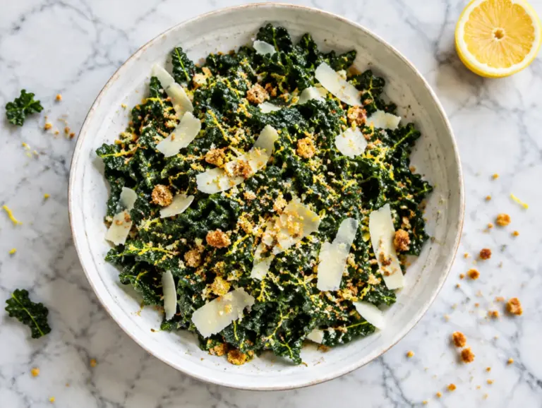 Salade van rauwe cavolo nero met parmezaan