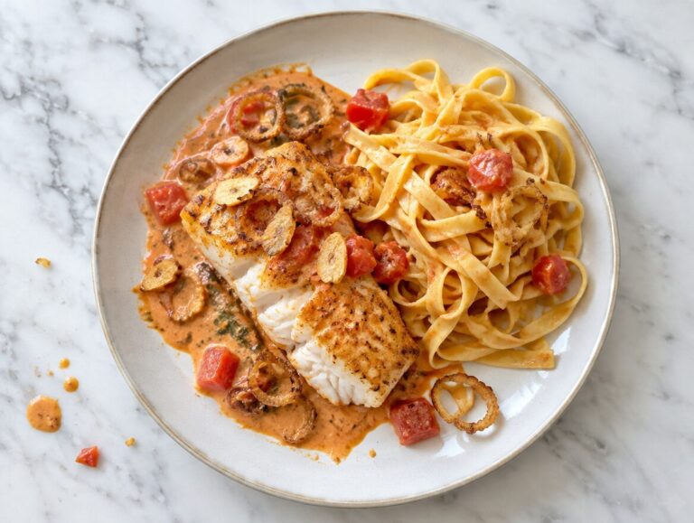 Tagliatelle en kabeljauw uit de oven