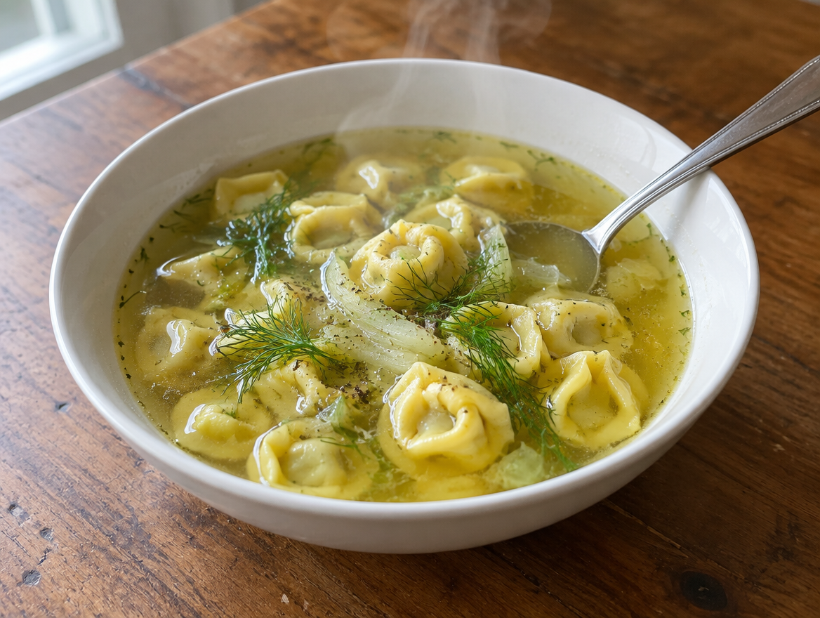 Tortellini in brodo met venkelbouillon