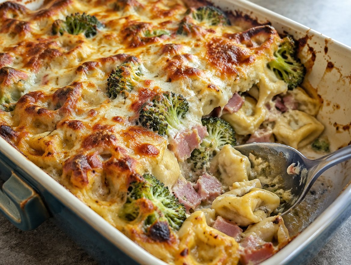 tortellini ovenschotel met ham en broccoli