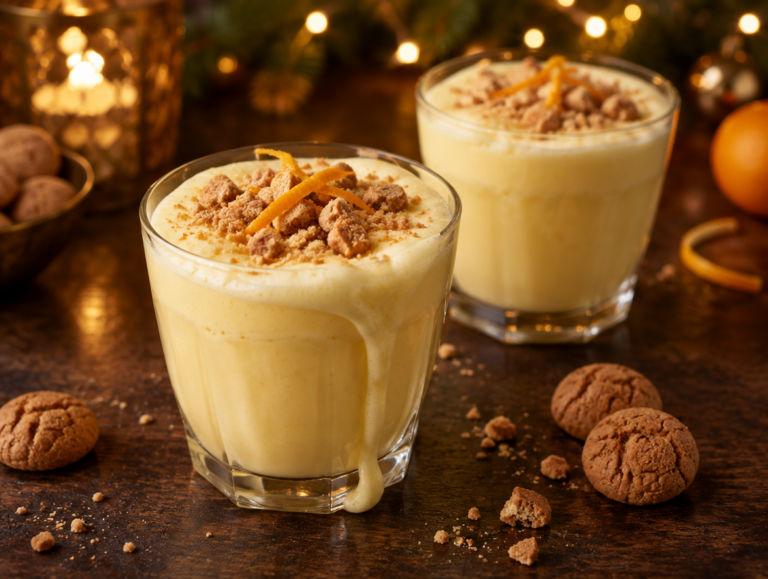 Zabaione met amaretti en sinaasappel
